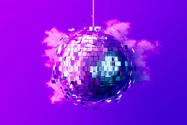 istock Disco Ball, Party Celebration Concept, Neon Lighting Background, Dissolving Particles 2245311215