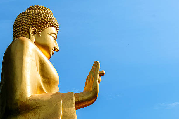 istock Golden Buddha statue statue big Buddha and sky 2245313042