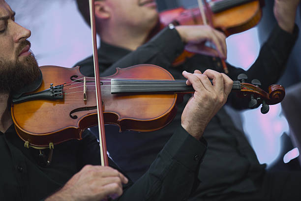 istock Violinist During a Live Music Session With Ensemble and Bow in Hand 2245319129