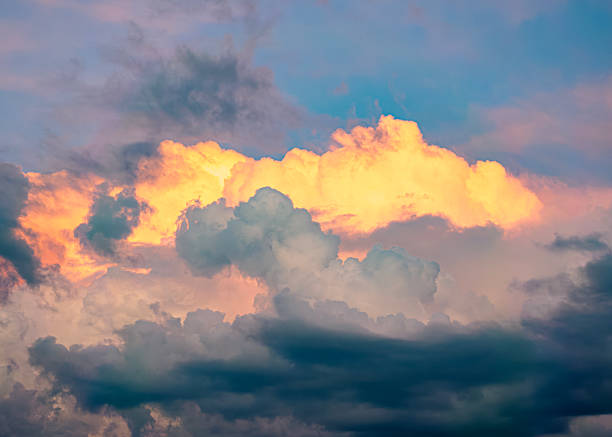 istock Vibrant sunset clouds over tranquil evening sky in countryside landscape 2245323912