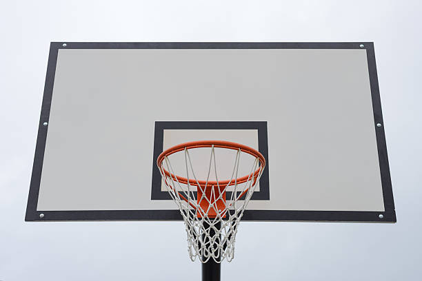 istock basketball backboard with a hoop and net against a sky 2245325293
