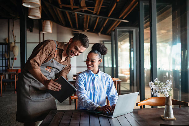 istock Chef and restaurant manager collaborating on menu planning, operations, and strategies 2245333282