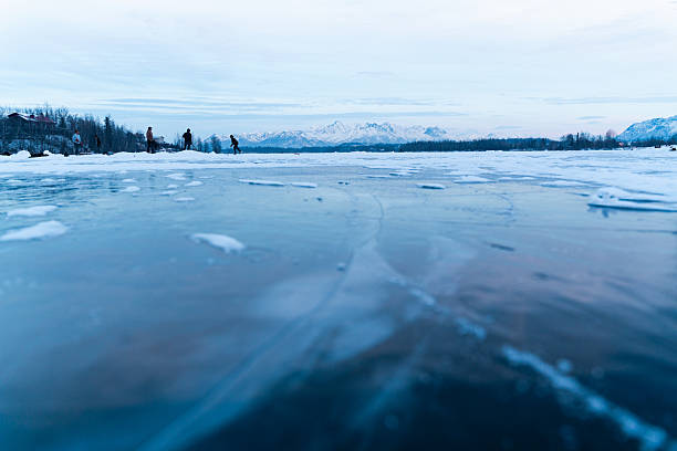 Frozen  Lakes in Alaska are great hockey fields in wintertime. Great hobby and epic landscape!