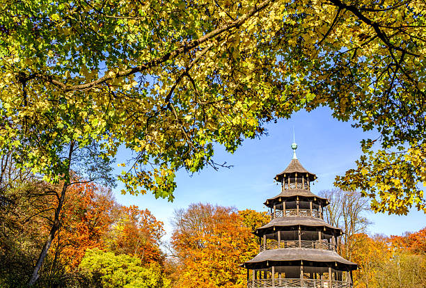 famous chinese belltower in munich - bavaria