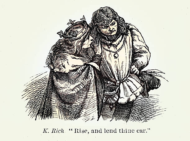 istock King Richard and Sir James Tyrrel, Rise, and lend thine ear, Scene from King Richard III, play by William Shakespeare, Vintage illustration, 19th Century, Act 4 Scene 2 2245367968