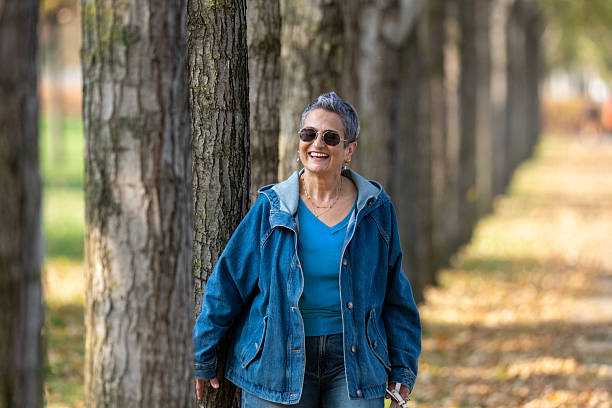 Beautiful tourist in Istanbul park on a fall day