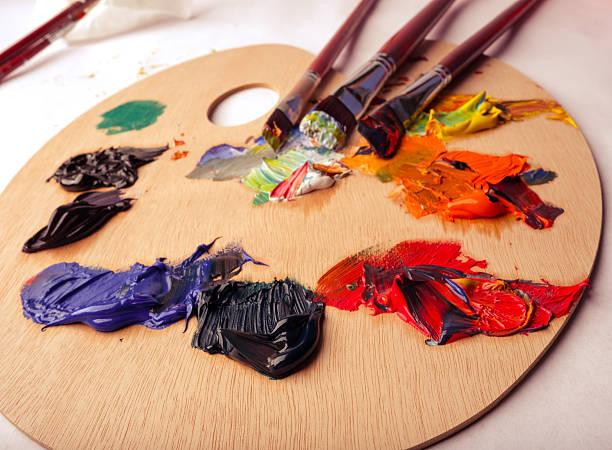 istock pallete for mixing oil paints 2245380666