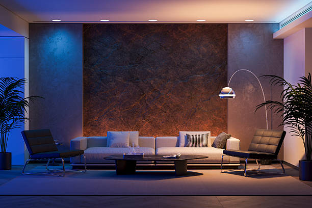 istock High-End Luxury Living Room with Abstract Agate Wall Panel 2245380908