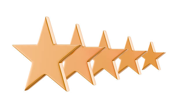 istock 3d 5 stars in a row, white background 2245381838