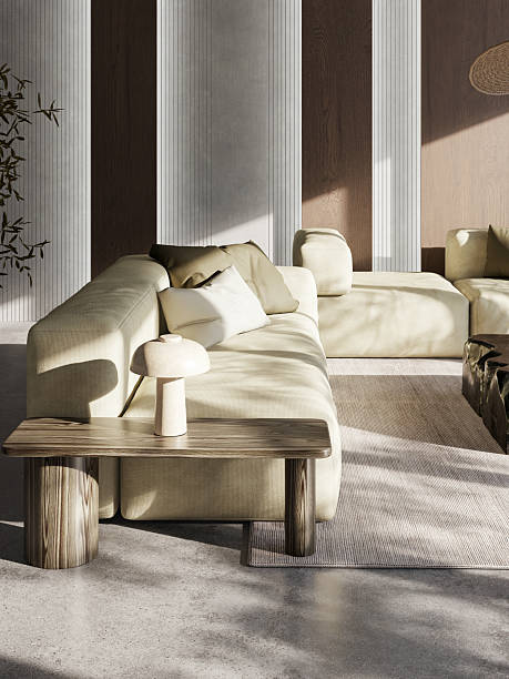 istock Large luxury modern bright interiors Living room mockup illustration 3D rendering image 2245389429