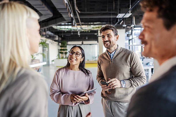 istock Business colleagues collaborating at modern office workspace 2245391450