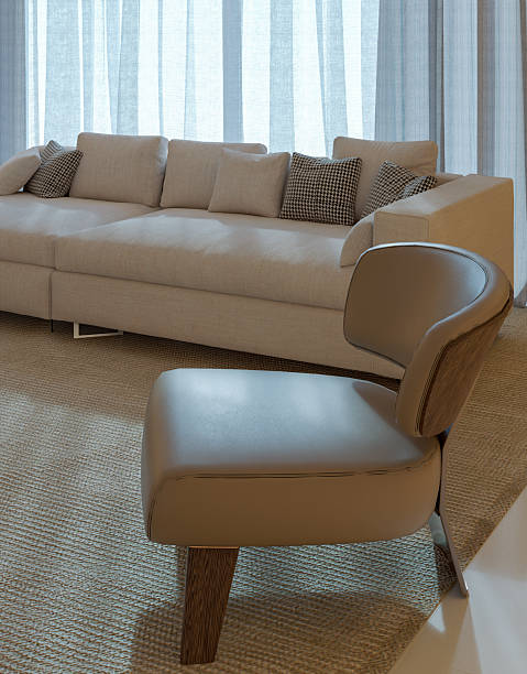 istock Large luxury modern bright interiors Living room mockup illustration 3D rendering image 2245391563