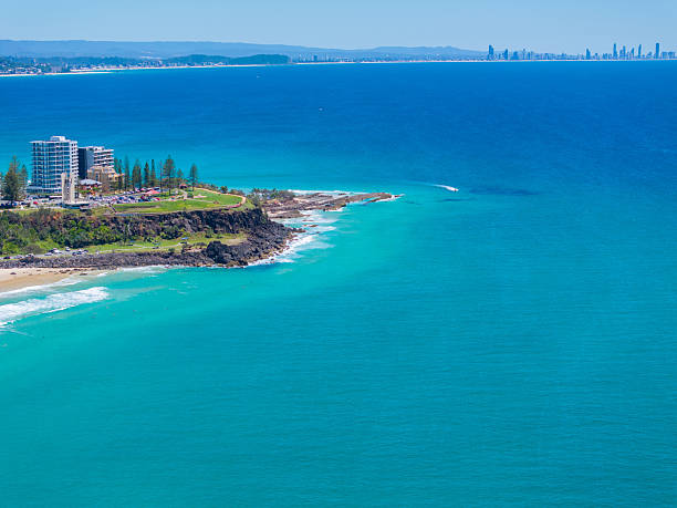 istock Aerial views of Point Danger in Coolangatta 2245397864