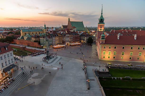 istock Castle Square and old town panorama in Warsaw 2245401291