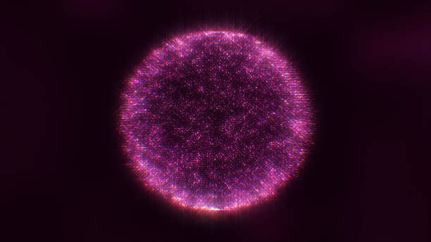 istock A spherical, purple formation of particles emits energy into dark space 2245401674