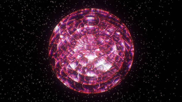 istock A bright pink sphere radiates light, surrounded by stars in a dark, vast space 2245401771