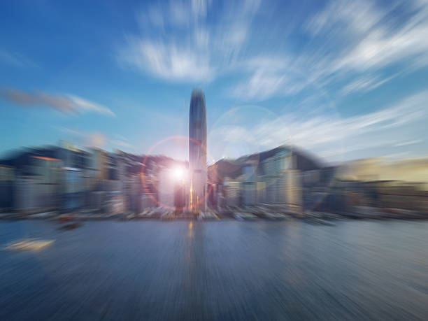 istock Blurred radial lines of Urban architectural 2245413312