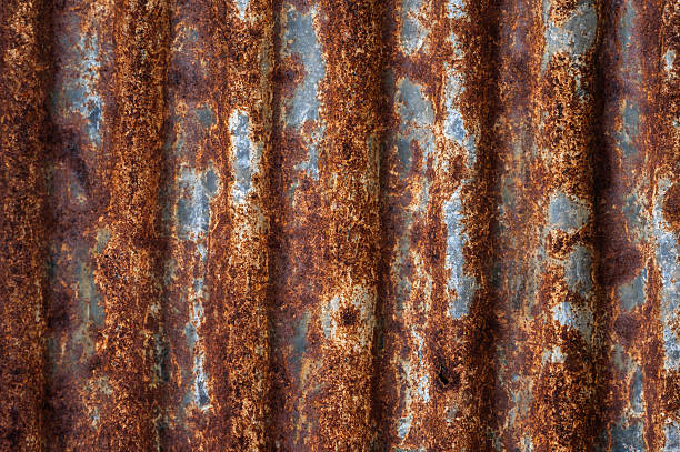 istock An old rusty metal sheet roof textured. 2245413604