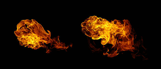 istock Bright orange flames isolated on a black background showing intense fire motion, perfect for visual effects, hot energy concepts, and dramatic design or advertising scenes. 2245415769