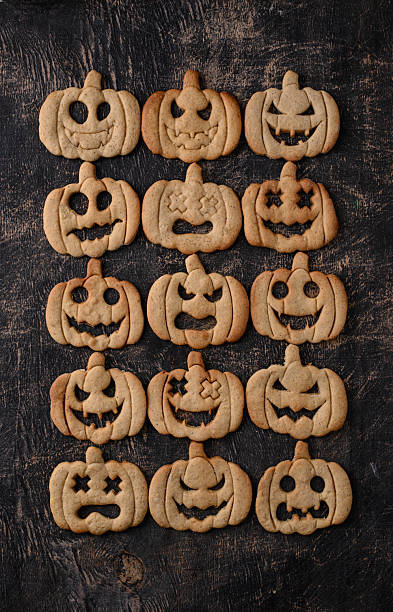 istock Halloween cookies in shape of jack-o-lantern 2245423343