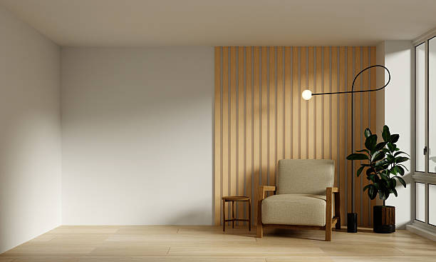 Cozy reading corner with natural light and warm design elements. 3D render illustration