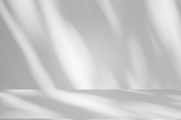 istock Wall interior background, studio and backdrops show products.with shadow from window color white . background for text insertion and presentation product 2245431051