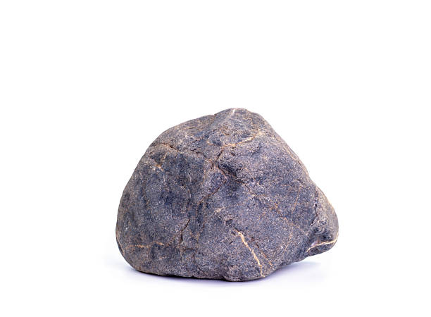 istock Natural rocks, black rough mountain rocks, red hard rocks for construction work on white background. 2245433772