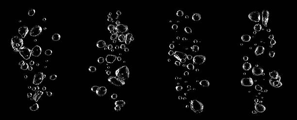 istock Soap bubbles, Liquid water bubbles, Black background, Abstract isolated, Oxygen design concept, Underwater, Water drops, Small underwater, Soda effect, Transparent 2245435395