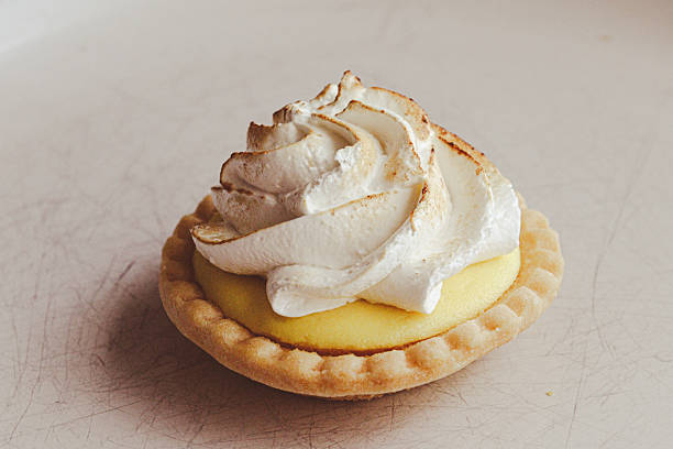 lemon meringue tart on plate