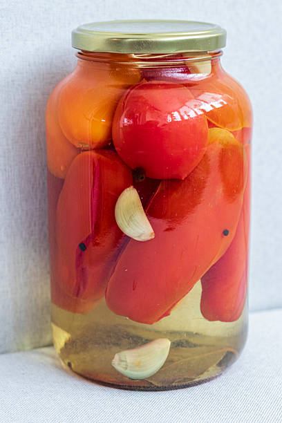 istock Jars with different types of pickles and preserves. Food 2245445877