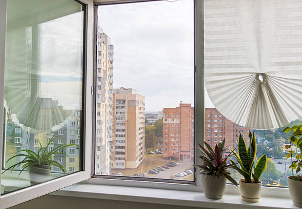 istock Cozy balcony designed in light tones with house pot plants. Interior 2245446432