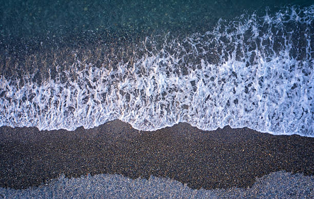 istock Aerial image of pebble beach. Camera looks straight down 2245450574