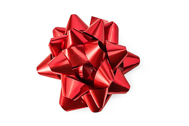 istock Red Gift Bow for Holiday Wrapping, Christmas Decor, and Festive Gift Presentations, isolated on white 2245456350