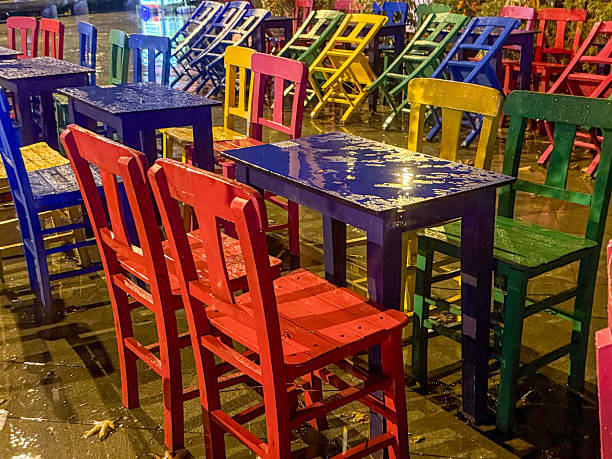 Beautiful blue cafe