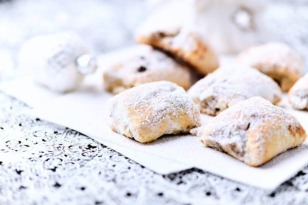 istock Stollen Bites on bright background. Soft focus. Close up. Copy space. 2245460859