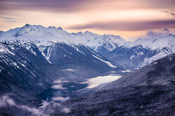istock Snowcapped mountain ranges and lake at sunset, Garibaldi Park 2245464081