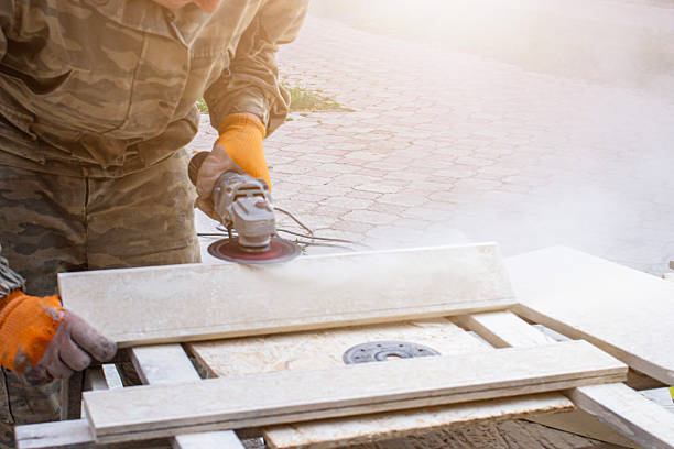 istock Close-up of stone grinding with a machine 2245465574