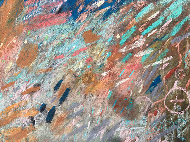 istock Abstract pastel drawing of fantastical sky, dynamic clouds and stars — dry pastel on paper. 2245466082