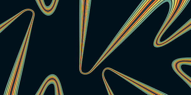 istock Abstract background of rainbow groovy Wavy Line design in 1970s Hippie Retro style. Vector pattern ready to use for cloth, textile, wrap and other. 2245471080