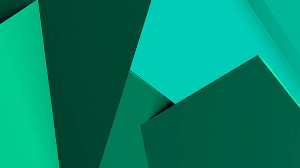 istock Creative abstract mint green tones geometric, broadcast concept led design 2245480451