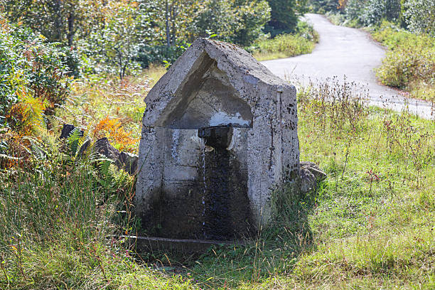 Old dried fountain in park in Giresun, Turkey.