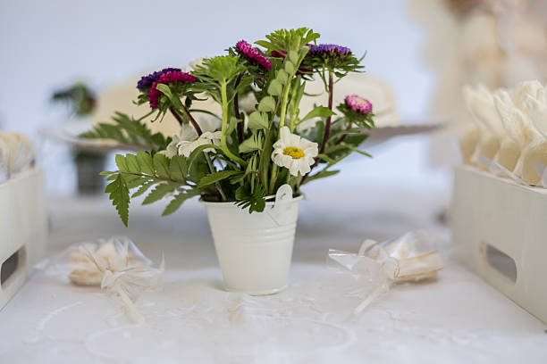 istock Table decorated with flowers, candy and decoration 2245498204
