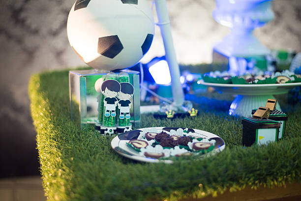 Birthday table decorated football theme