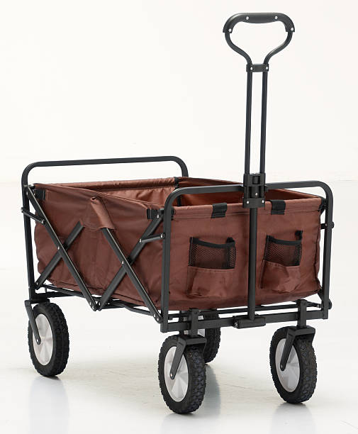 istock Square foldable cart with wheels for camping and picnics isolated nature background with clipping path 2245503415