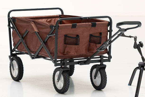 istock Square foldable cart with wheels for camping and picnics isolated nature background with clipping path 2245503421