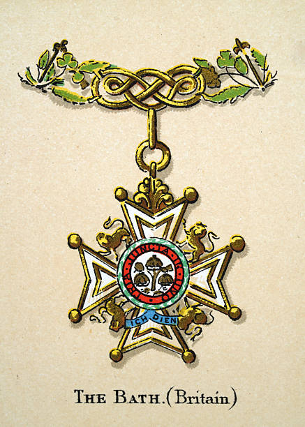 History medals and awards, Order of the Bath, British, Vintage illustration, 19th Century, Victorian