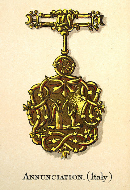 History medals and awards, Supreme Order of the Most Holy Annunciation, Vintage illustration, 19th Century, Victorian