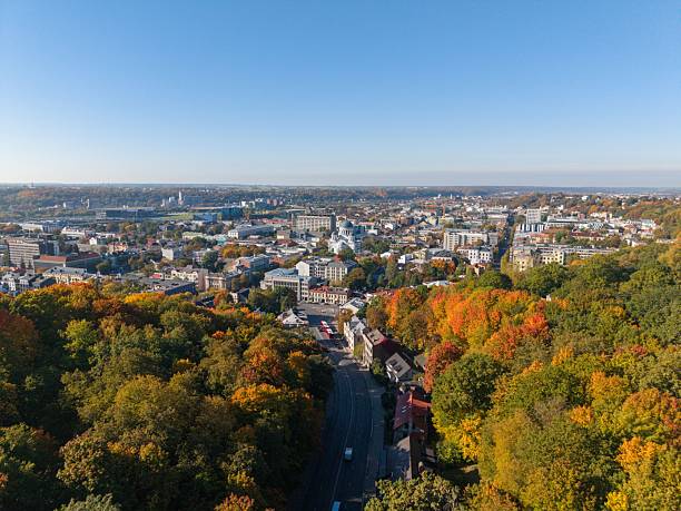istock Kaunas aerial view with autumn foliage. 2245525994