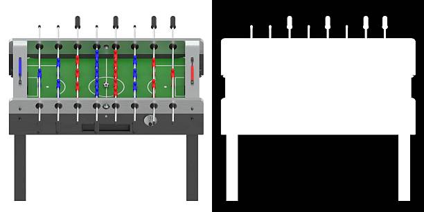 3D rendering illustration of a foosball table football with coin acceptor