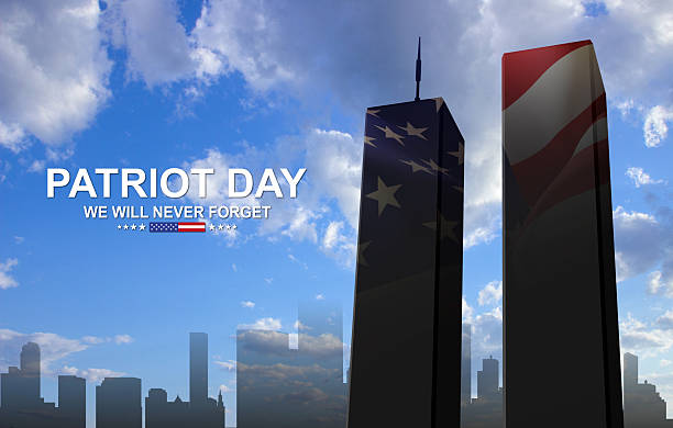 istock Twin Towers silhouette with USA flag 2245537576